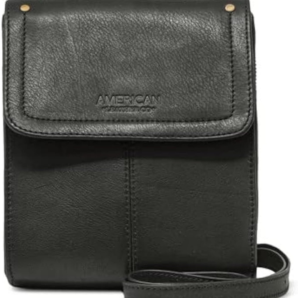 100% Buttery-soft Black Leather Crossbody Bag